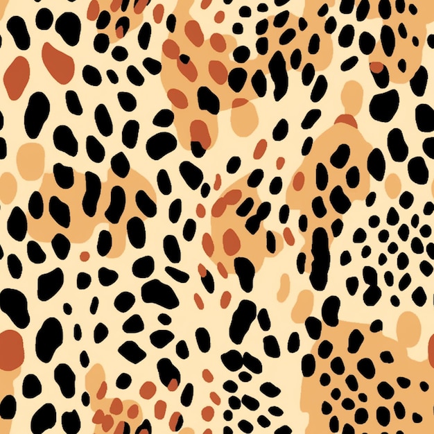 un primo piano di un motivo leopardato con macchie nere ai generative