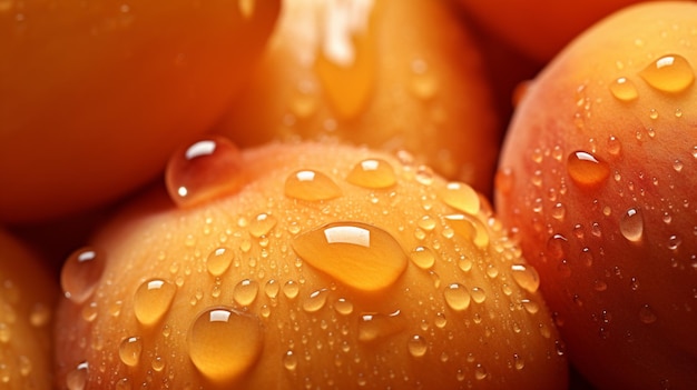 un primo piano di un mucchio di arance con gocce d'acqua generativa ai