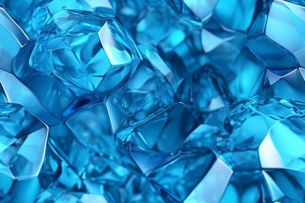 Un primo piano di un mucchio di diamanti blu su un tavolo generativo ai