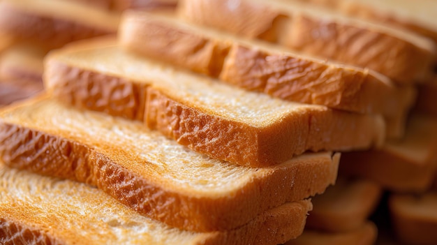 Un primo piano di un mucchio di pane tostato