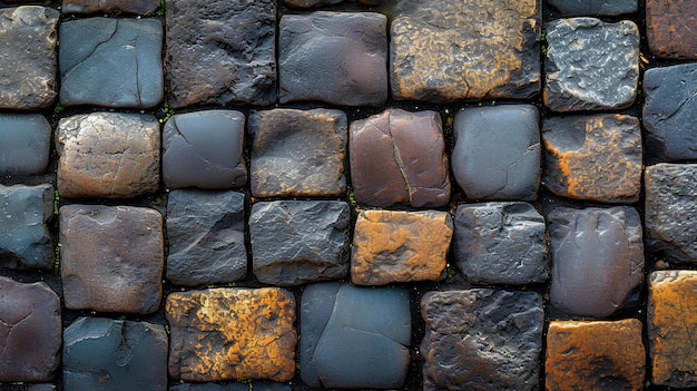 Un primo piano di un muro fatto di rocce