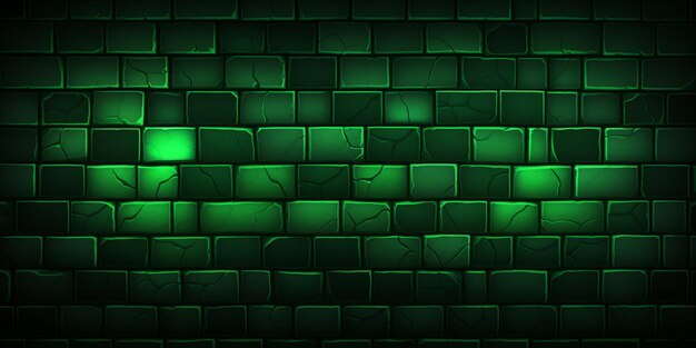un primo piano di un muro verde con una luce accesa ai generativa