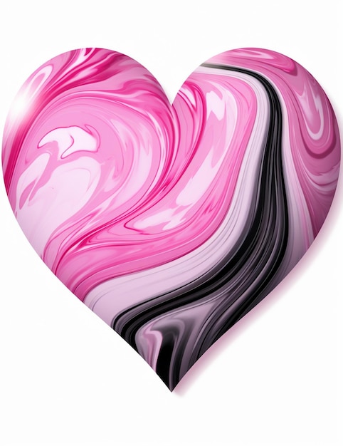 un primo piano di un oggetto a forma di cuore con un vortice rosa e nero generativo ai