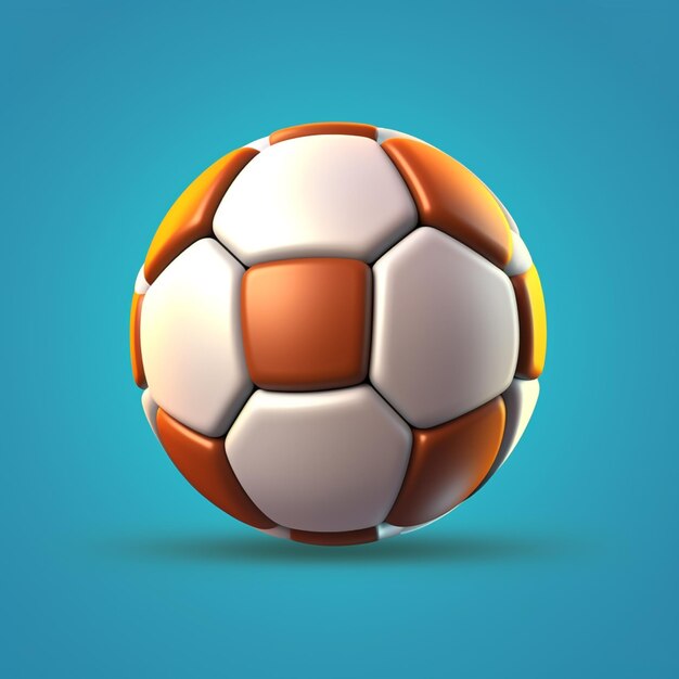 Un primo piano di un pallone da calcio su sfondo blu ai generativa