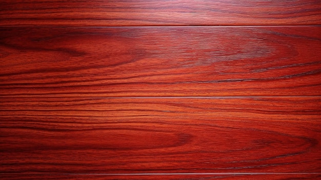 Un primo piano di un pavimento in legno con un colore rosso scuro.