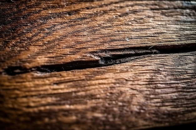Un primo piano di un pezzo di legno con un buco