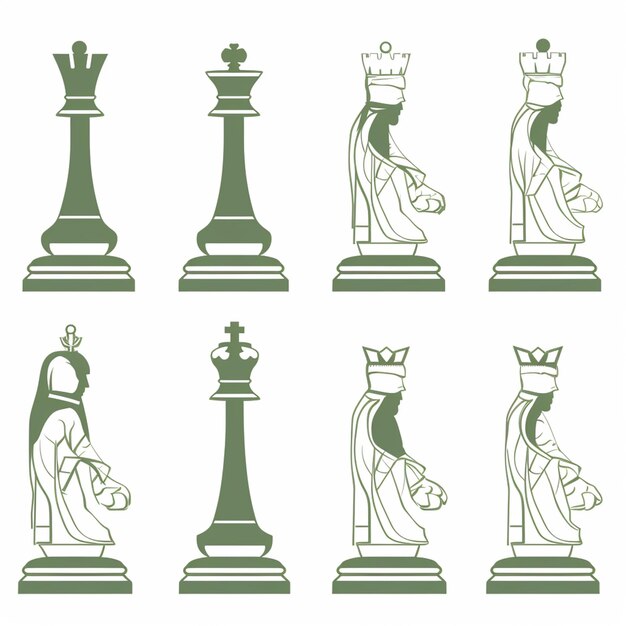 un primo piano di un pezzo di scacchi con diversi disegni su di esso ai generativo