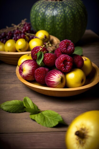 Un Primo Piano Di Un Piatto Di Frutta Su Un Tavolo