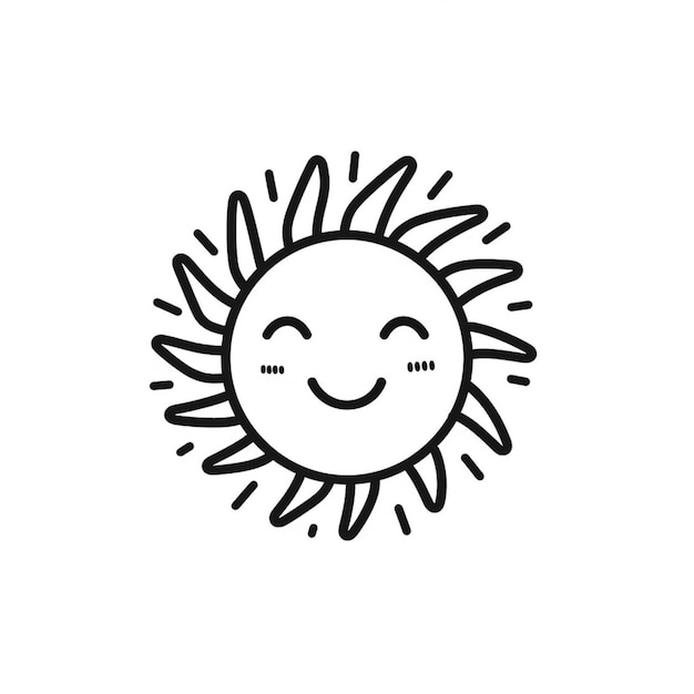 un primo piano di un sole con un sorriso disegnato su di esso ai generativo