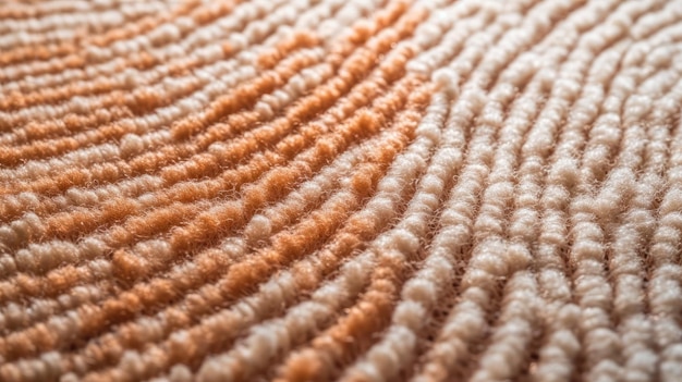 Un primo piano di un tappeto con un colore marrone e arancione.