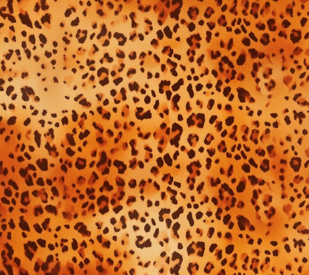 un primo piano di un tessuto a stampa di leopardo con uno sfondo marrone generativo ai