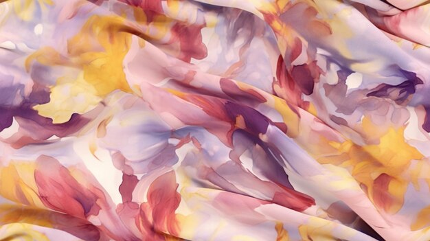 un primo piano di un tessuto a stampa floreale colorato con uno sfondo bianco