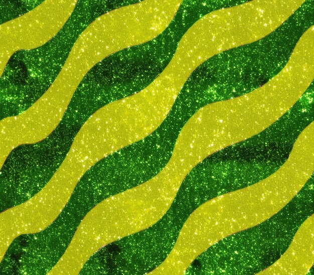 un primo piano di un tessuto con stampa zebrata verde e gialla generativa ai