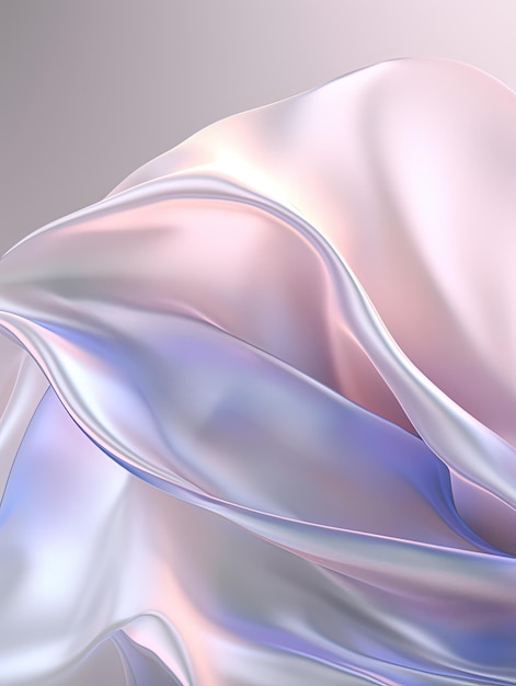 Un primo piano di un tessuto di seta con uno sfondo blu e rosa.