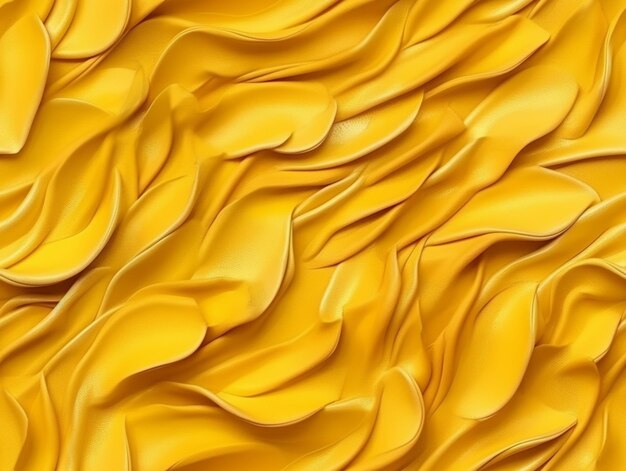 Un primo piano di un tessuto giallo con un'onda generativa molto grande ai