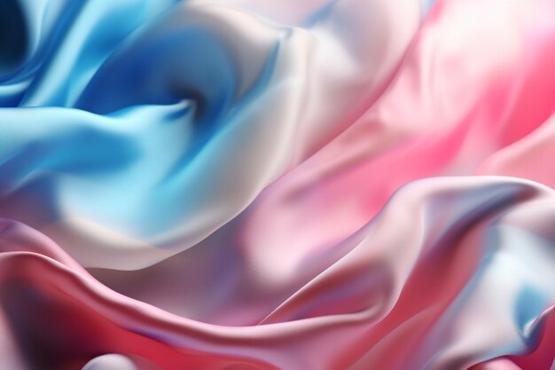 Un primo piano di un tessuto rosa e blu con uno sfondo bianco ai generativo