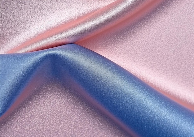 Un primo piano di un tessuto satinato rosa e blu con una finitura satinata generativa ai
