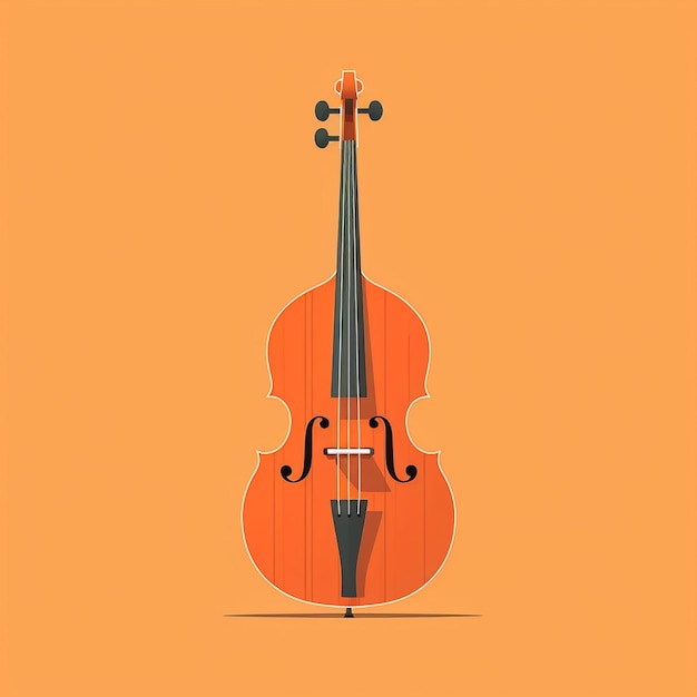 un primo piano di un violino su sfondo giallo ai generativa