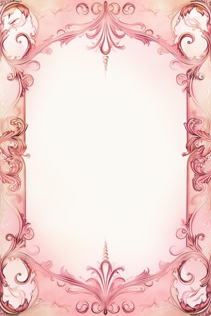 un primo piano di una cornice rosa con un design decorativo generativo ai