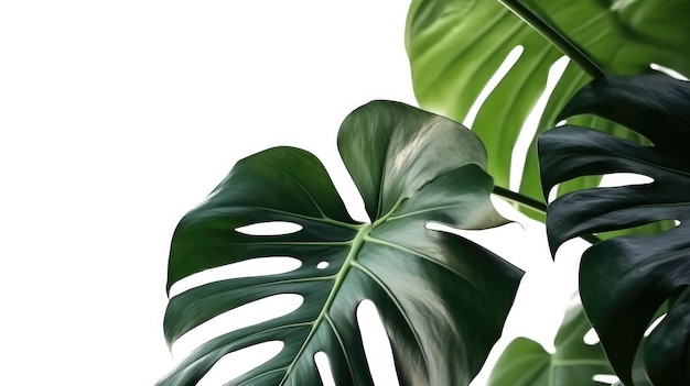 Un primo piano di una foglia di monstera