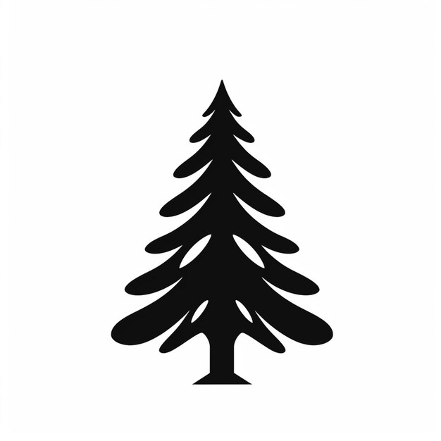 un primo piano di una foto in bianco e nero di un albero di pino ai generativa