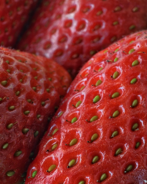 Un primo piano di una fragola