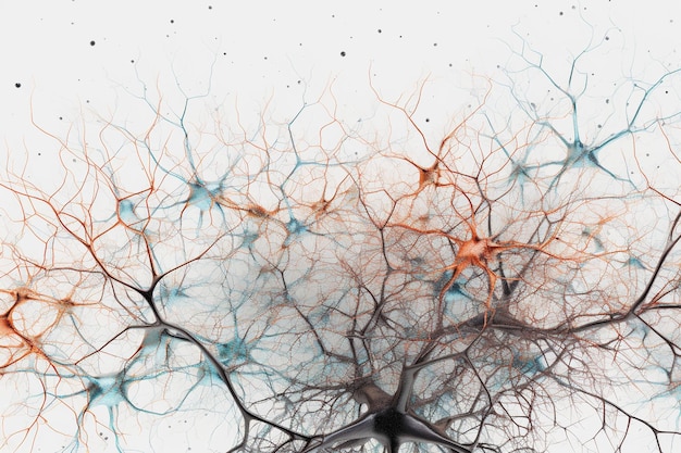 Un primo piano di una mappa del cervello con le parole neurone sulla sinistra