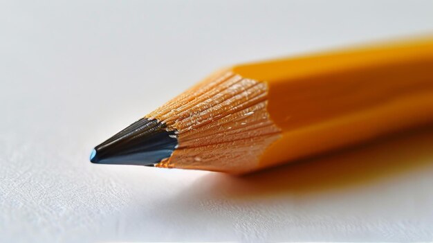 Un primo piano di una matita su una superficie bianca