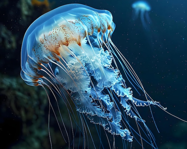 un primo piano di una medusa in acqua