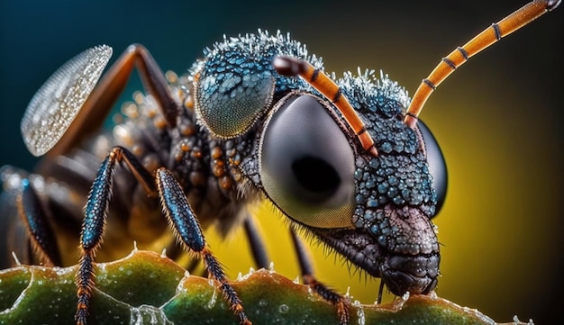 Un primo piano di una mosca su un cactus