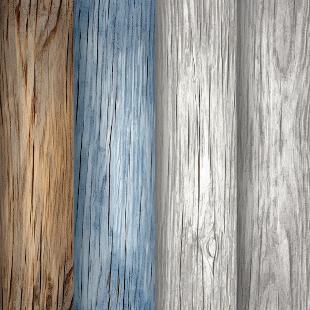 Un primo piano di una parete di legno con un ai generativo di colore blu e marrone