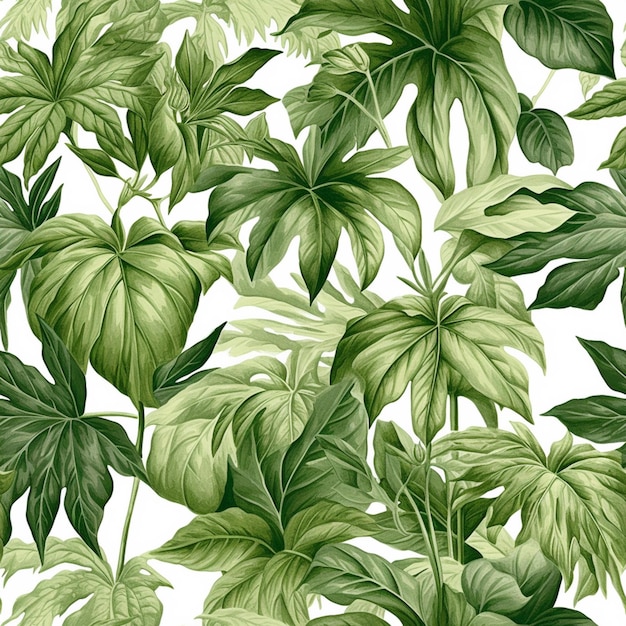 Un primo piano di una pianta con foglie verdi su uno sfondo bianco