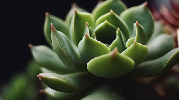 Un primo piano di una pianta con una foglia verde