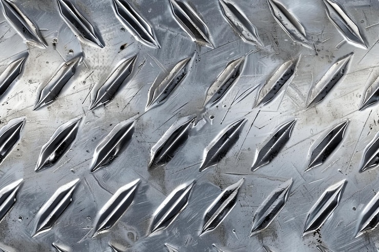 Foto un primo piano di una piastra di metallo con molte piccole punte affilate