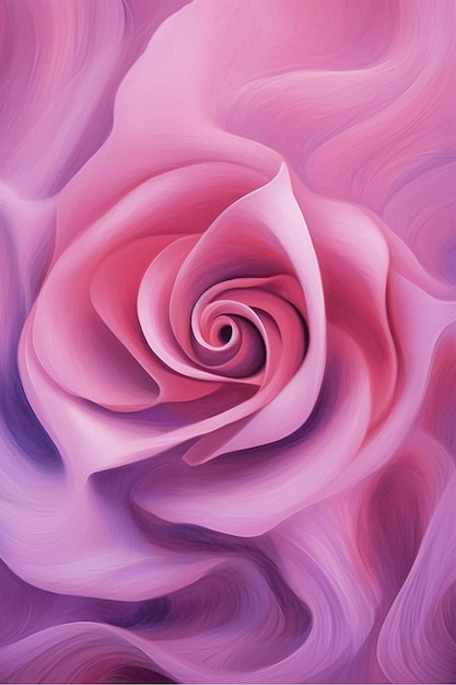 un primo piano di una rosa con uno sfondo swirly ai generativo