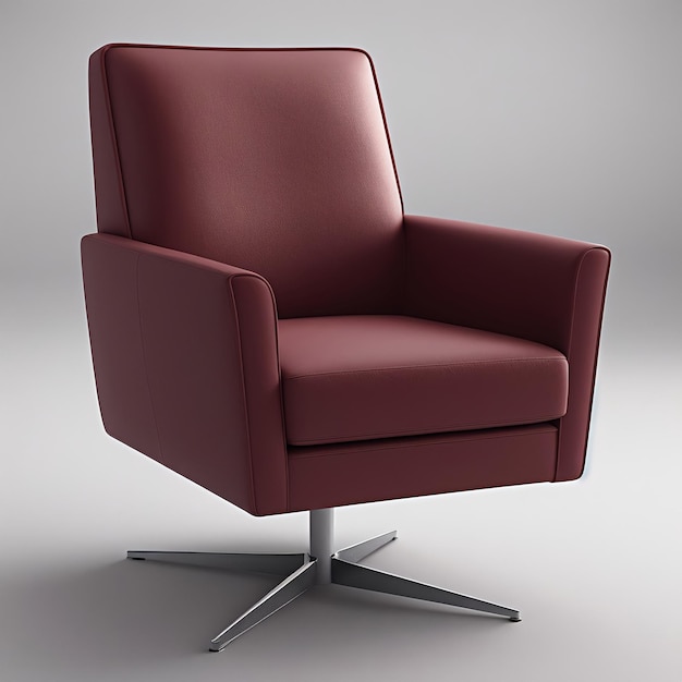 un primo piano di una sedia rossa con una base metallica