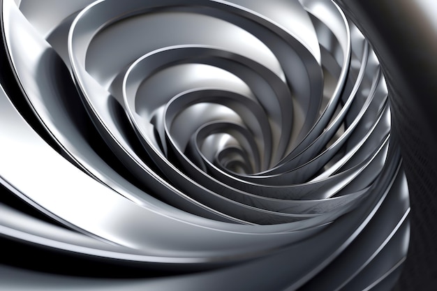 Un primo piano di una spirale di anelli d'argento
