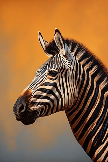 un primo piano di una zebra