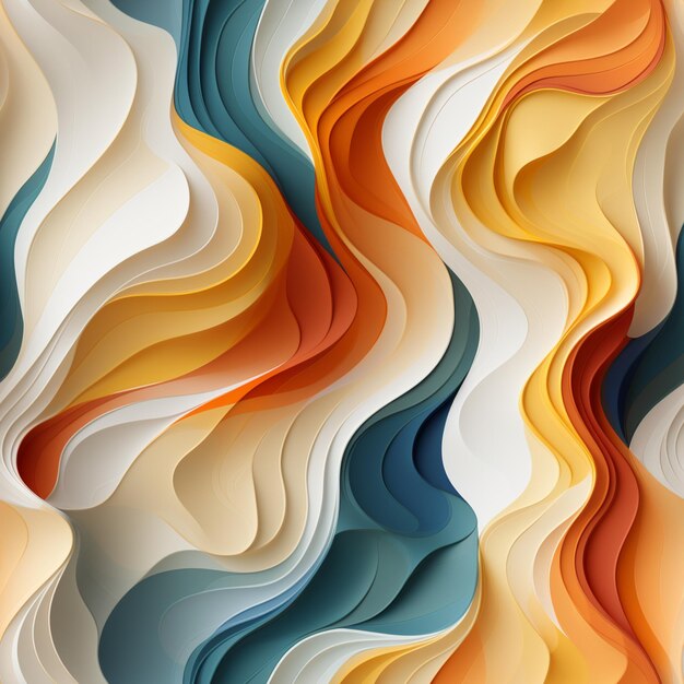 Un primo piano di uno sfondo astratto colorato con forme ondulate generative ai