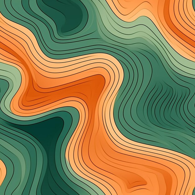 un primo piano di uno sfondo astratto colorato con linee ondulate generativo ai