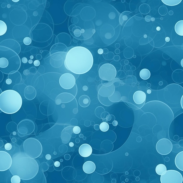 Un primo piano di uno sfondo blu con bolle e cerchi generativa ai