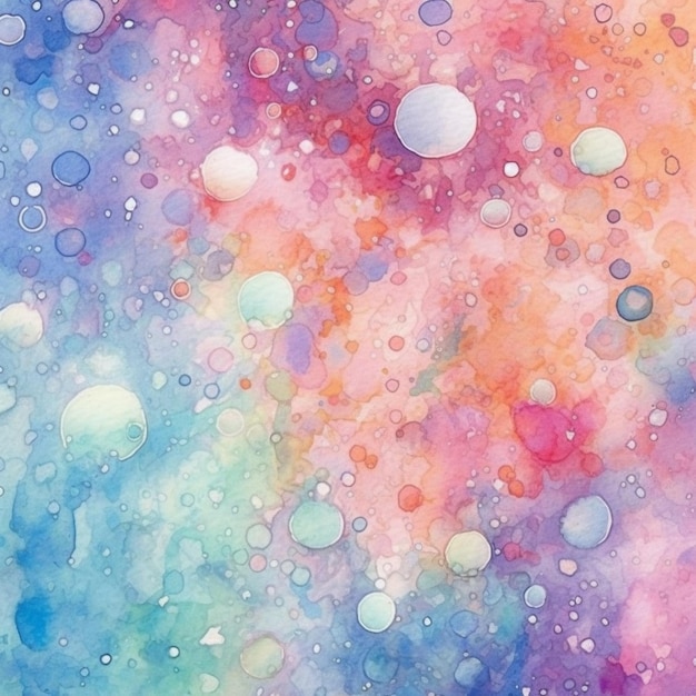 un primo piano di uno sfondo colorato con bolle e ai generati dall'acqua