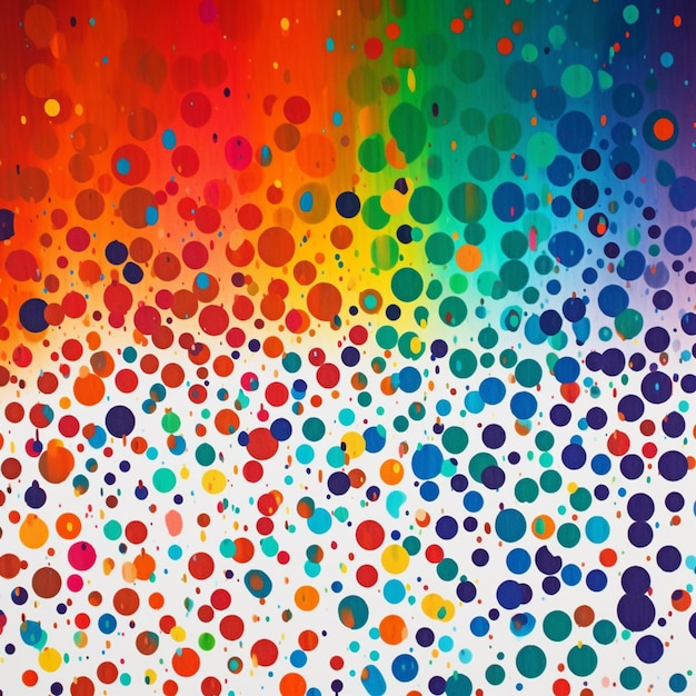un primo piano di uno sfondo colorato con cerchi e punti generativo ai