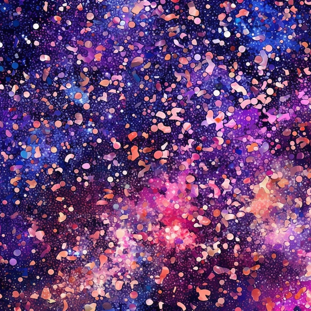 Un primo piano di uno sfondo colorato con coriandoli e stelle generative ai