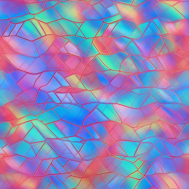 Un primo piano di uno sfondo colorato con un motivo di quadrati generativi ai