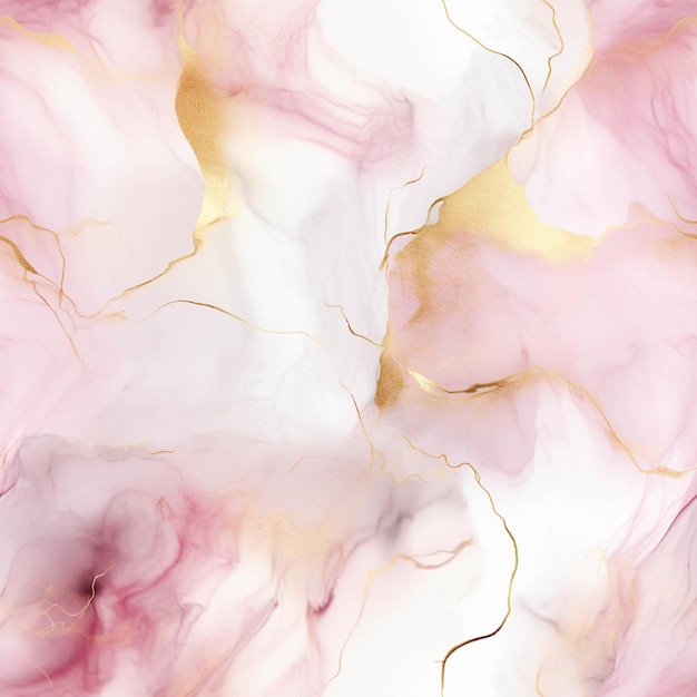 Un primo piano di uno sfondo di marmo rosa e oro con una linea d'oro generativa ai