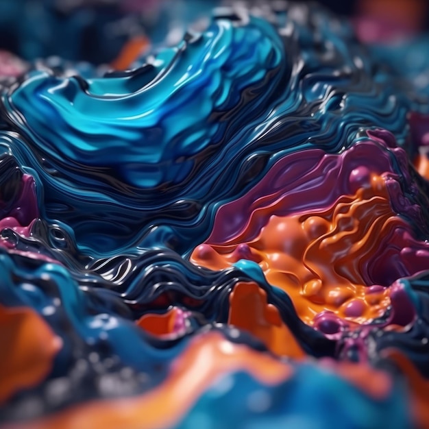 Un primo piano di uno sfondo liquido colorato