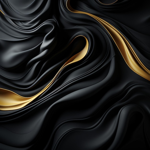 un primo piano di uno sfondo nero e oro con un vortice generativo ai