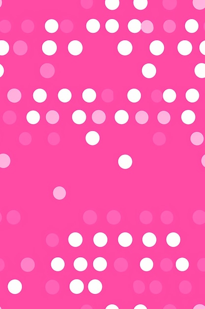 un primo piano di uno sfondo rosa con pois bianchi ai generativa