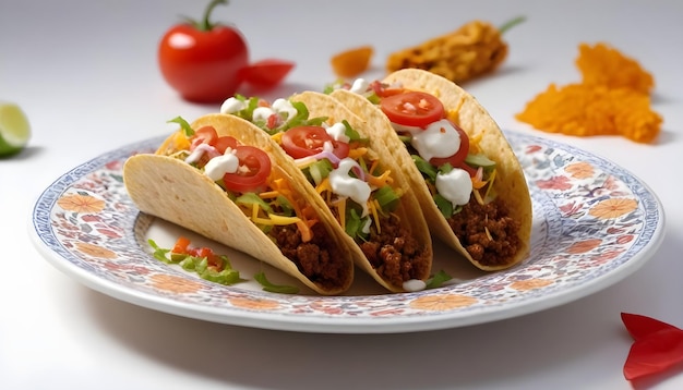 Un primo piano sui deliziosi tacos sul piatto